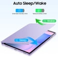 thumbnail image 6 of Fintie 360 Degree Rotating Case for Samsung Galaxy Tab S10 Lite/ S10 FE/ S9 FE 5G 10.9 Inch/Tab S9 11 Inch with S Pen Holder, Swiveling Protective Stand Clear Back Cover, Purple, 6 of 11
