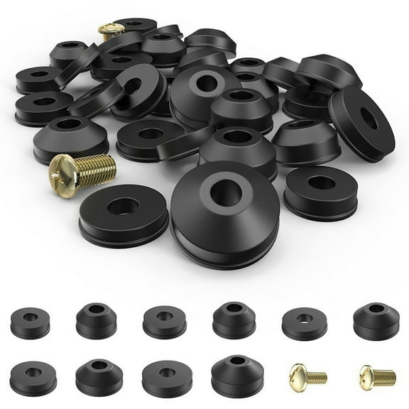 Adifare 106Pcs Faucet Washer Assortment Kit Rubber Flat and Beveled Washers Set Durable Faucet Sealing Washer Gasket Replacement with Brass Screws for Bathroom