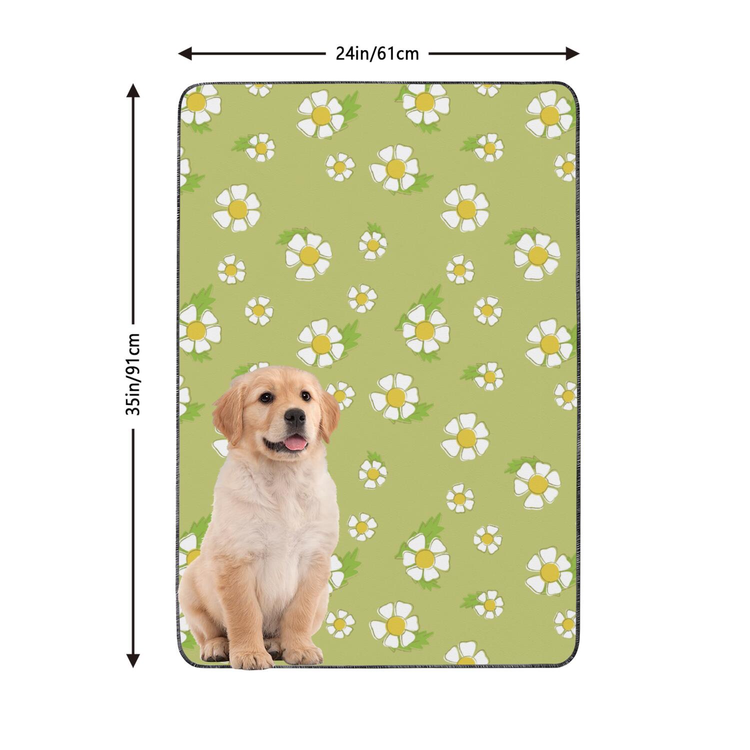 24x35 Inch Puppy Potty Pads Washable 2-Count, Reusable Dog Training Pads with Lock-in Moisture Technology and Leak-Resistant Lining for Home Use