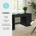 thumbnail image 6 of Martha Stewart Home Office Modular Single-Drawer Desk with 2 Tier Shelf and 3 Drawer File Cabinet in Black with Oil Rubbed Bronze Hardware, 6 of 11