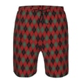 thumbnail image 3 of Fuzoiu Argyle Plaid Print Men's Beach Shorts,Men's Swim Trunks,Quick Dry Board Shorts with Pockets,Men's Bathing Suits for Surfing, Running, and Casual Wear-XX-Large, 3 of 6