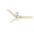 thumbnail image 2 of Hunter 44 inch Outdoor or Indoor Ceiling Fan No Light - White Ceiling Fan without Light, For Patio, Porch, Garage, or Living Room, Standard Mount, 3 Blades, Pull Chain - Cassius 50262, Fresh White, 2 of 15