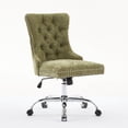 thumbnail image 3 of Office Chairs A&A Furniture Office Chair,Modern Chenille Upholstered Tufted Button Home Office Chair with Chrome Metal Base,Adjustable Desk Chair Swivel Office Chair (Green),Ergonomic Office Chairs, 3 of 18