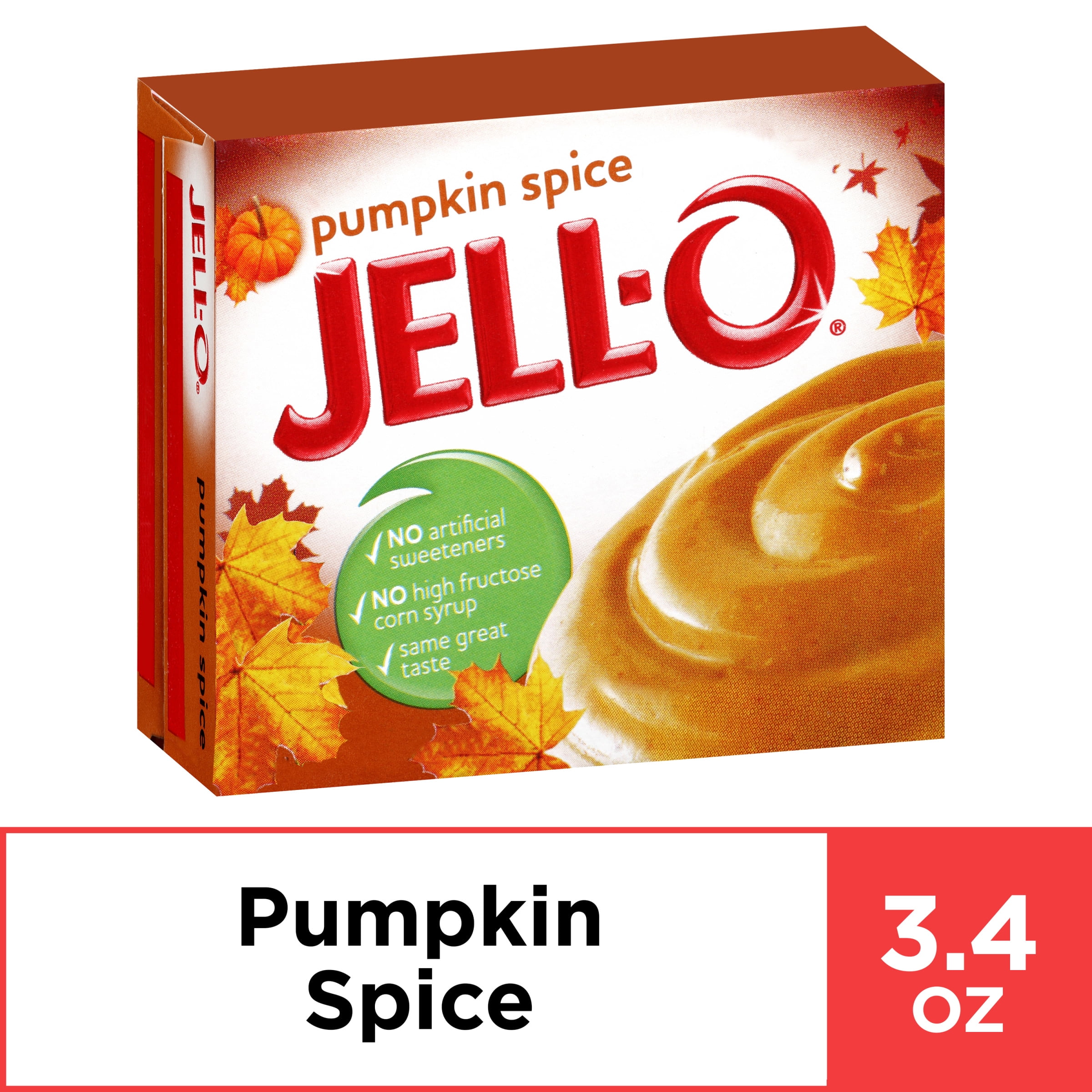 JellO Pumpkin Spice Instant Pudding Mix, 3.4 oz Box
