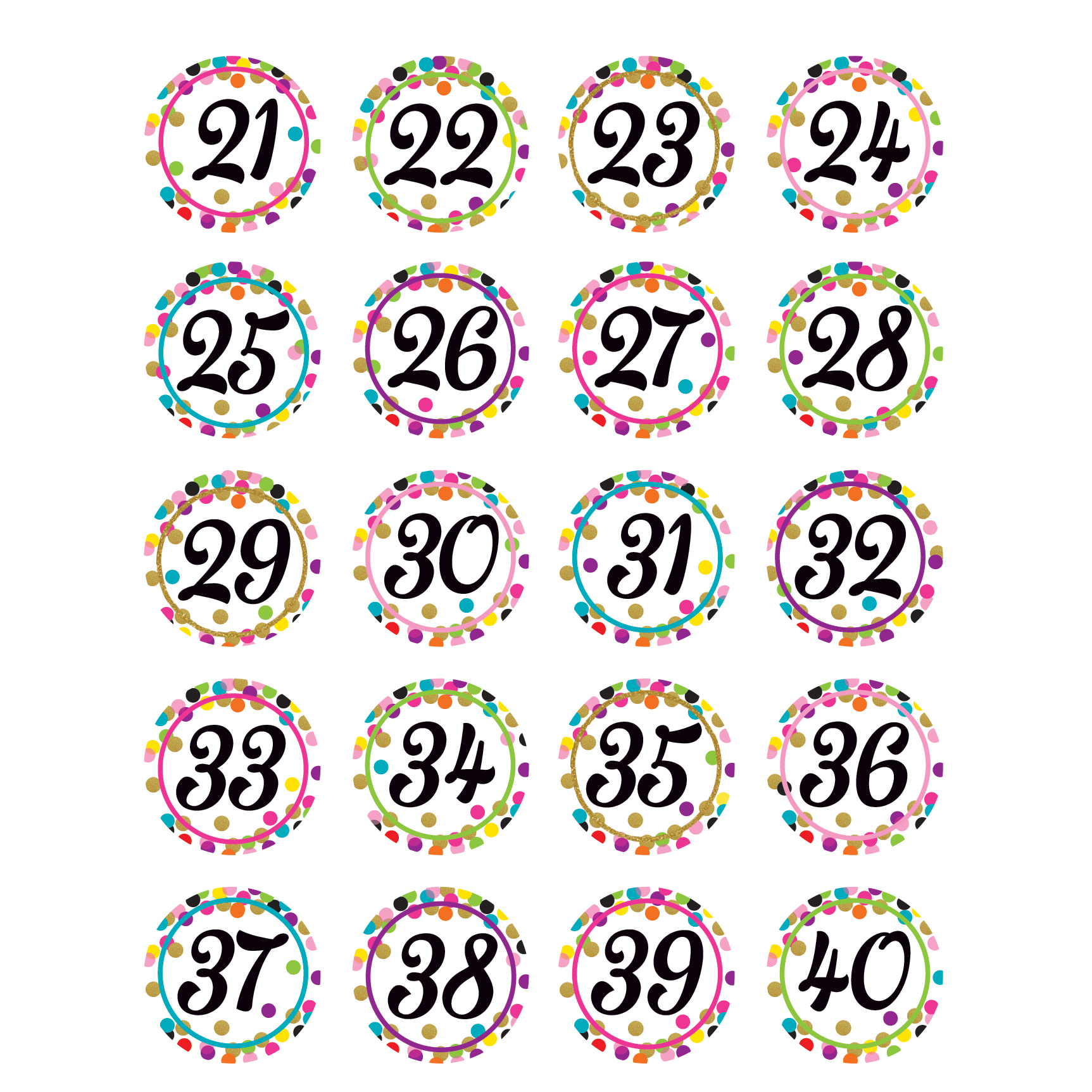 confetti numbers stickers walmart com