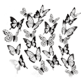 thumbnail image 1 of Pegatinas de decoración de pared con mariposas 3D, 48 piezas de mariposas negras para decoración del hogar para fiestas, cumpleaños, bodas y festivales, 1 of 5