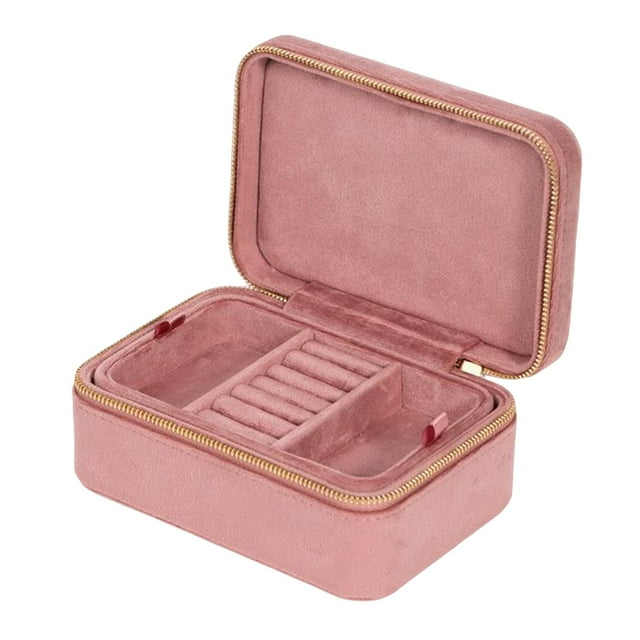 Caja Organizadora de 2 Capas, Almacenamiento Ligero para Relojes, Anillos, Pulseras, Bodas , Rosa oscuro Fernando Organizador de joyas