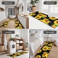 thumbnail image 5 of Black Sunflower Green Leaf Pattern Kitchen Rugs Sets Of 3,Kitchen Runner Rugs Non Skid Washable,Decorative Kitchen Floor Mats for Kitchen,Sink,Laundry,17"x30"+ 17"x47" + 17"x59", 5 of 6