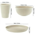 thumbnail image 3 of Unbreakable wheat straw dinnerware set, 18pcs reble plates bowls cups, dishwasher safe, perfect for RV camping family use, beige, 3 of 6