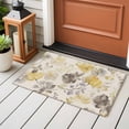 thumbnail image 4 of 2x3 Ft Entryway Area Rug, Yellow Grey Botanical Kitchen Rug Runner Washable Floor Mat, Spring Floral Watercolor Rustic Non Slip Indoor Door Mat Throw Carpet for Bathroom Living Room Bedroom, 4 of 8