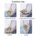 thumbnail image 5 of Funda de asiento de inodoro suave y gruesa para baño, con asa y cremallera, de tela lavable, ajuste universal (azul), 5 of 5