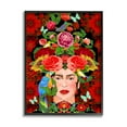 thumbnail image 2 of Stupell Industries Tropical Floral Pattern Female Portrait Bold Red Geometry, 24 x 30,Design by Sangita Bachelet, 2 of 5