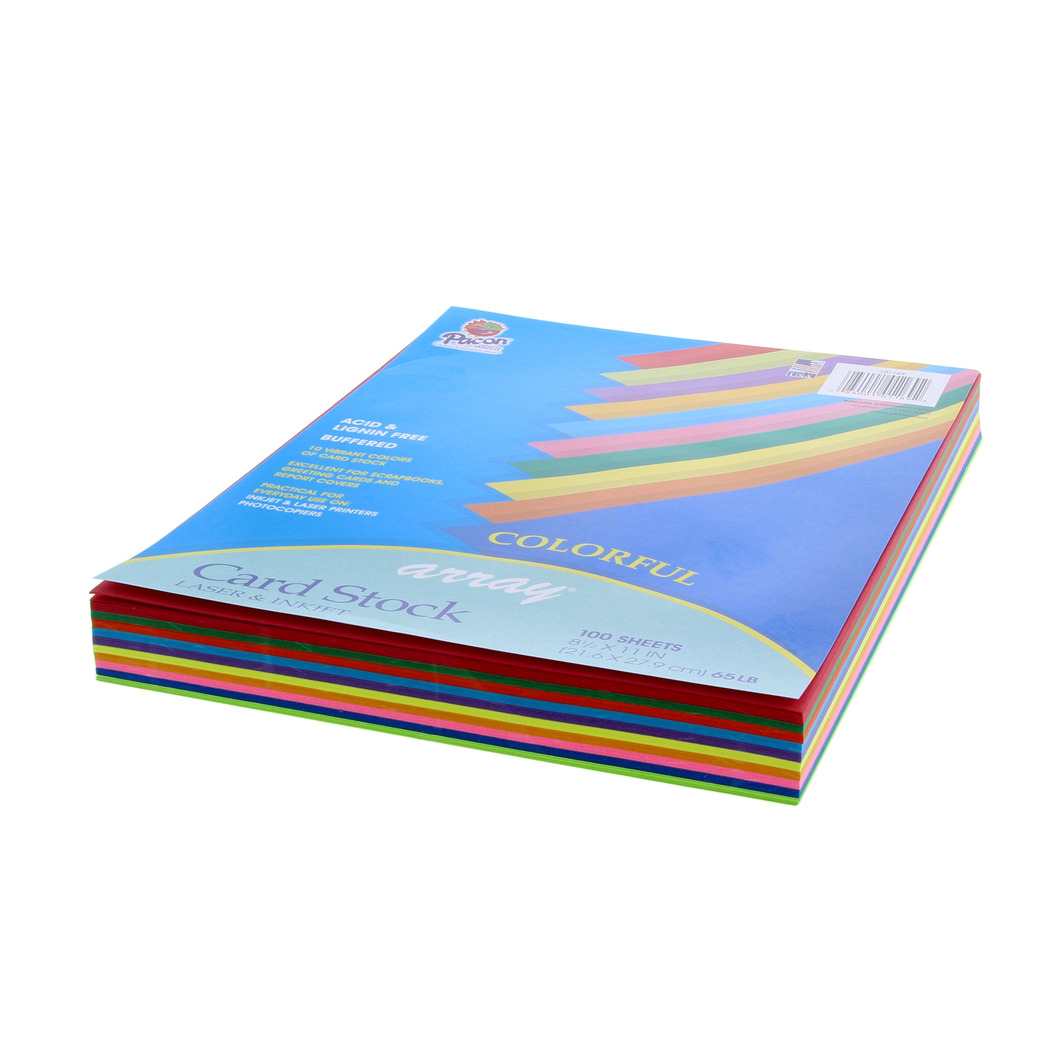 ArrayÂ® Card Stock, Assorted Colors, 100 Sheets