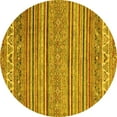 thumbnail image 1 of Ahgly Company Indoor Round Abstract Yellow Modern Area Rugs, 6' Round, 1 of 4