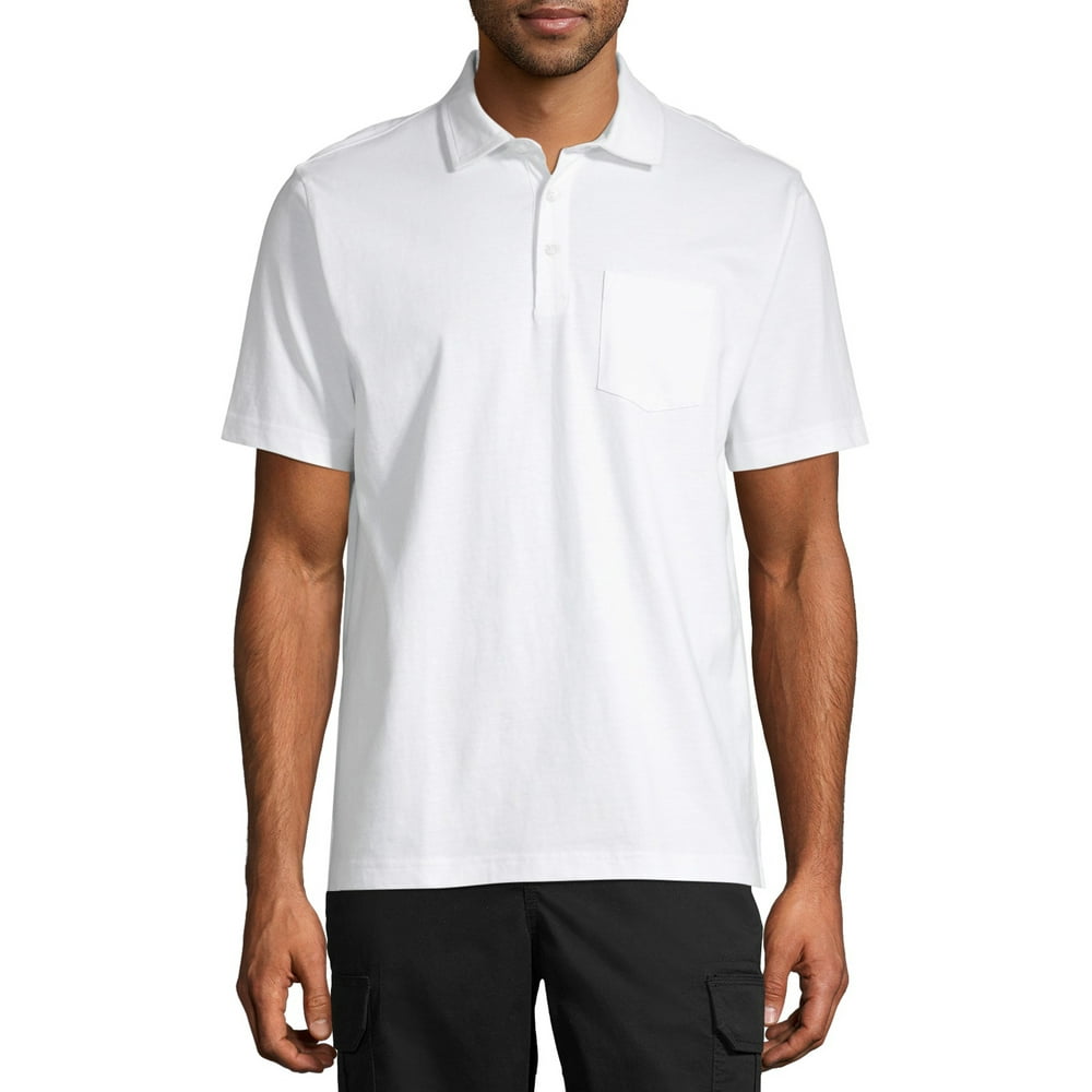 Men's and Big Men's Solid Jersey Pocket Polo Shirt, Up