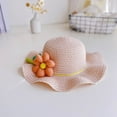 thumbnail image 3 of LNMQLPDBS Baby Girl Straw Hat 2-6 Years Girls Wide Brim Fancy Hat Summer Beach Hats with flower baby gifts for girl Ruffle Edge Sun Protection Hats for Kids holiday vacation cute hat Pink One Size, 3 of 4