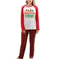 thumbnail image 2 of Christmas Family Pajamas Matching Set, Long Sleeve Letters Print T-shirt with Plaid Pants Sleepwear Loungewear, 2 of 5