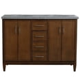 thumbnail image 5 of MCM 49" Double Oval Sink Solid Wood Vanity in Walnut/Gray Granite Stone, 5 of 11