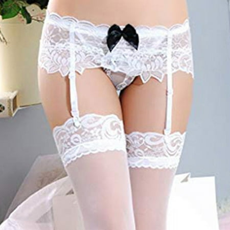

2PC Lingerie For Women Sexy Naughty Lace Garter Belt Set With Butterfly Panty Does Not Contain T Pants Socks