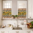 thumbnail image 3 of 3 Piece Kitchen Curtains and Valances Set Spring Sunflower Cafe Curtains 36 Inch Length Checkered Star Farmhouse Retro Valance & Tier Curtain for Living Room Bedroom Small Window 54"x18"+27"x36"*2, 3 of 6