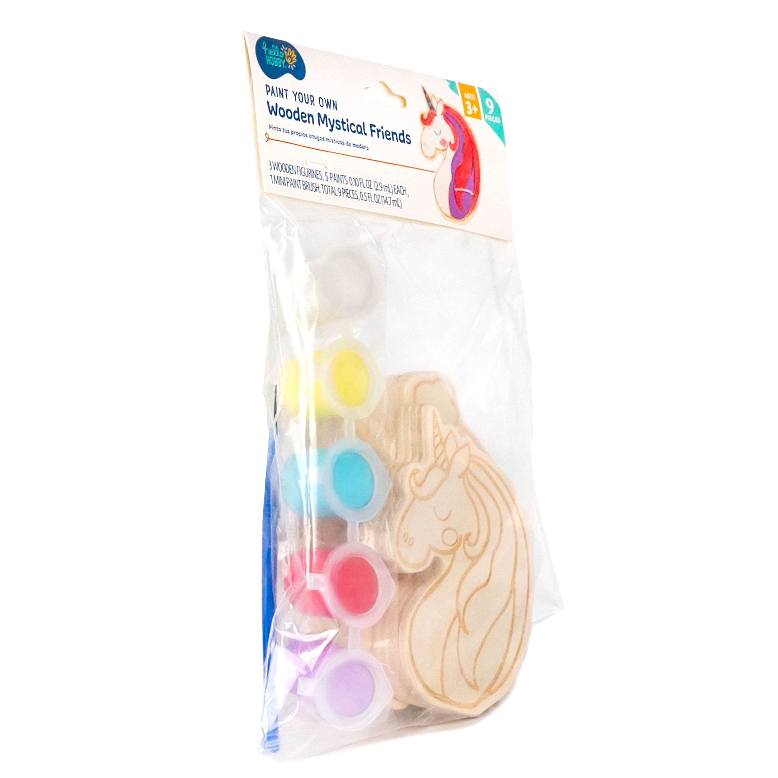 (2 pack) Hello Hobby Paint Your Own Multicolor Wooden Mystical Friends