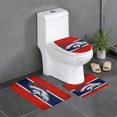 thumbnail image 1 of Juego de alfombras de baño de 3 piezas del equipo Broncos Alfombra antideslizante para baño de 31,5 x 20 pulgadas, 1 of 7