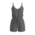 thumbnail image 6 of BUIGTTKLOP Short Jumpsuit for Women Spaghetti Strap Adjustable Waist Drawstring Cami Romper Summer Casual Overalls, 6 of 6