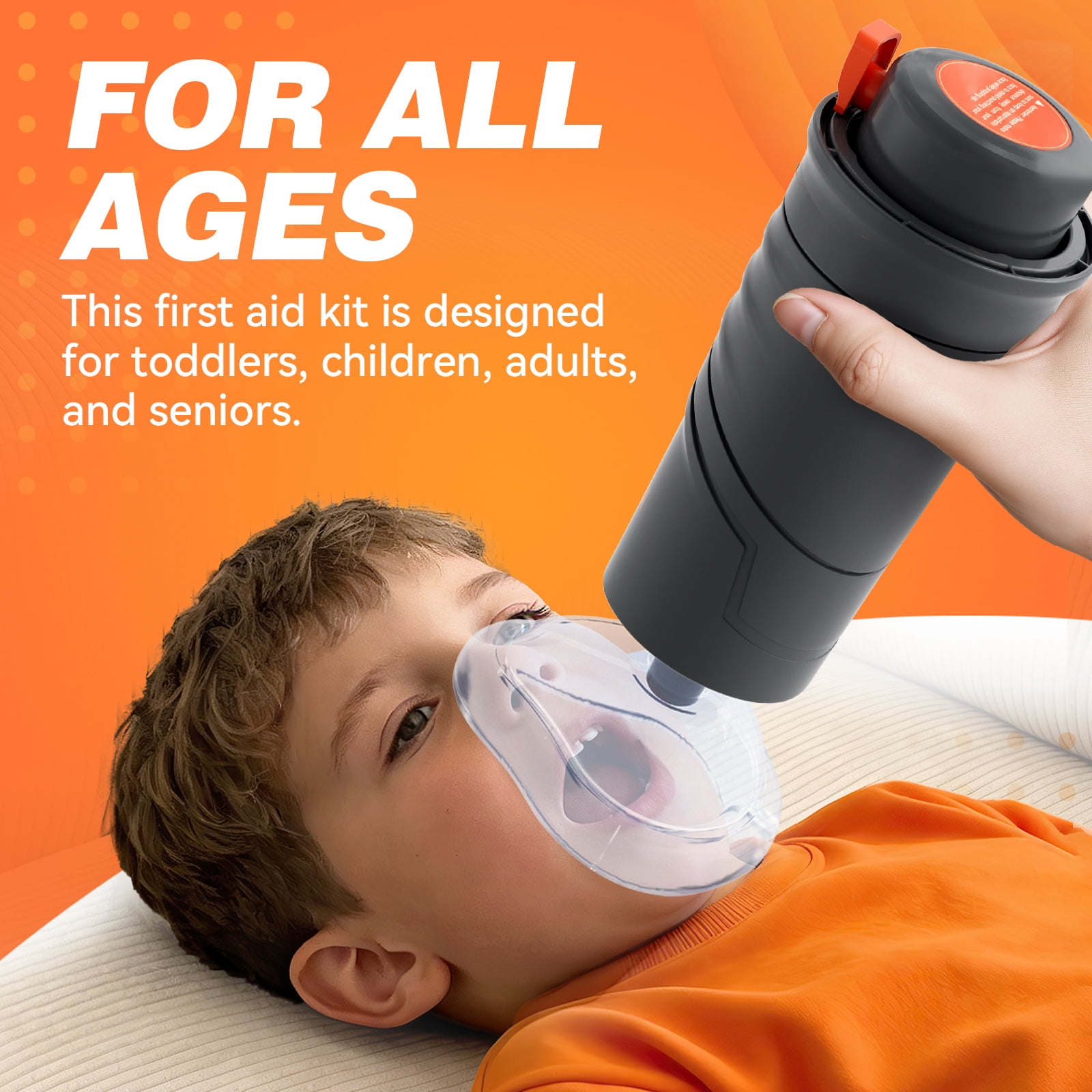 Sonmol  First Aid Kit Classic Wall-Mount Family Kit with 3 Masks Strong Suction Device