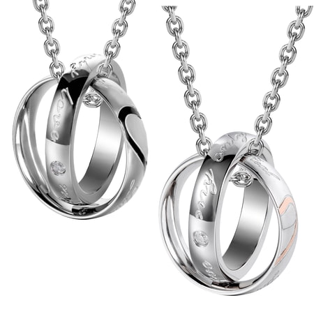hers couples romantic chain pendant rings necklace dialog displays option button additional opens zoom
