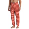 thumbnail image 4 of Sweatpants for Men - Red white dot print Adjustable Elastic Band Mens Joggers With Pockets, Athletic Workout Gym Casual Track Pants for Men, 4 of 7