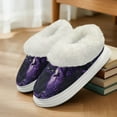 thumbnail image 3 of Psesaysky Black Cat Print Fuzzy Slippers for Women Indoor Halloween Non-slip Thick Sole Winter House Slippers Home Shoes Gift for Women, 3 of 7