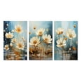 thumbnail image 2 of Designart "Blossoming White Daisy under Teal Blue Sky II" Flowers Wall Art Set Of 3 - Traditional White Gallery Set For Office Decor, 2 of 6