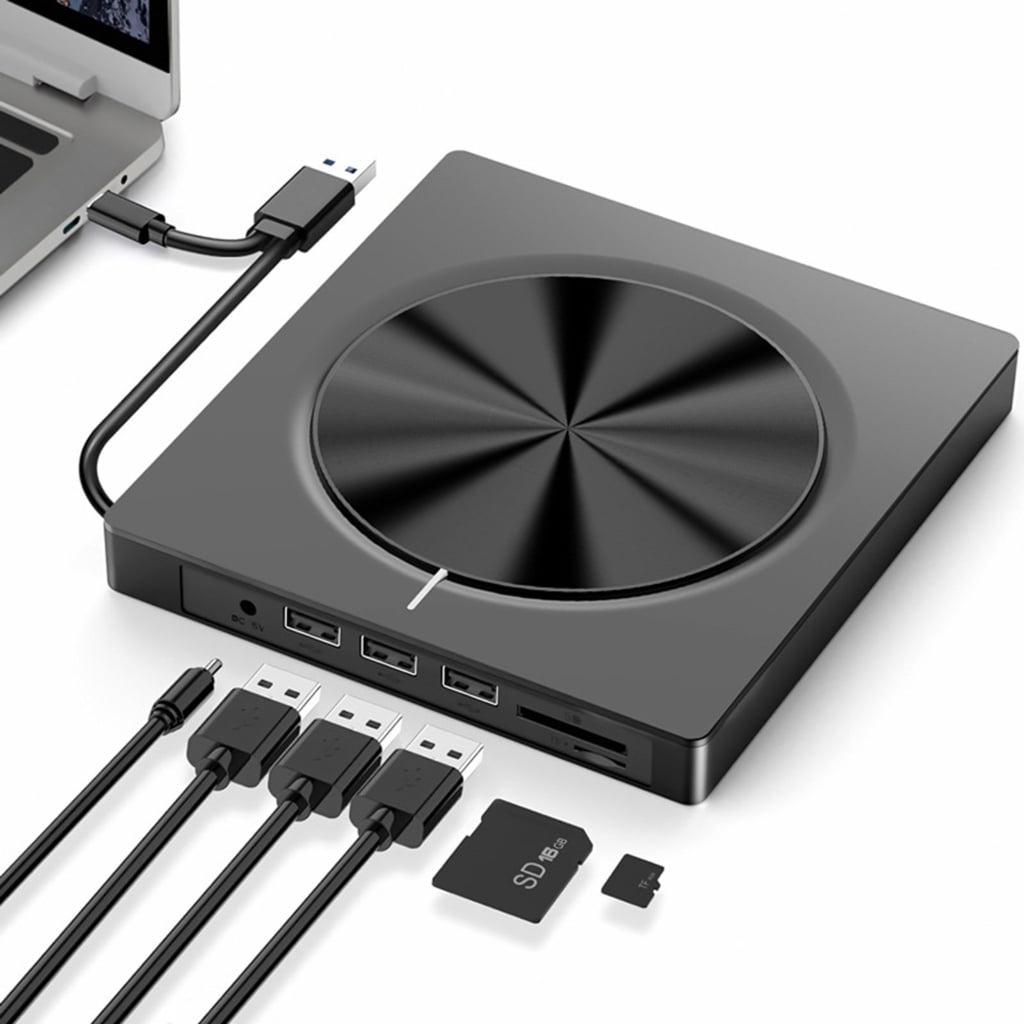 AOOOWER External CDs/DVDs Drive USB3.0 Type C with 4 USB Port and Two Card Slots for Various