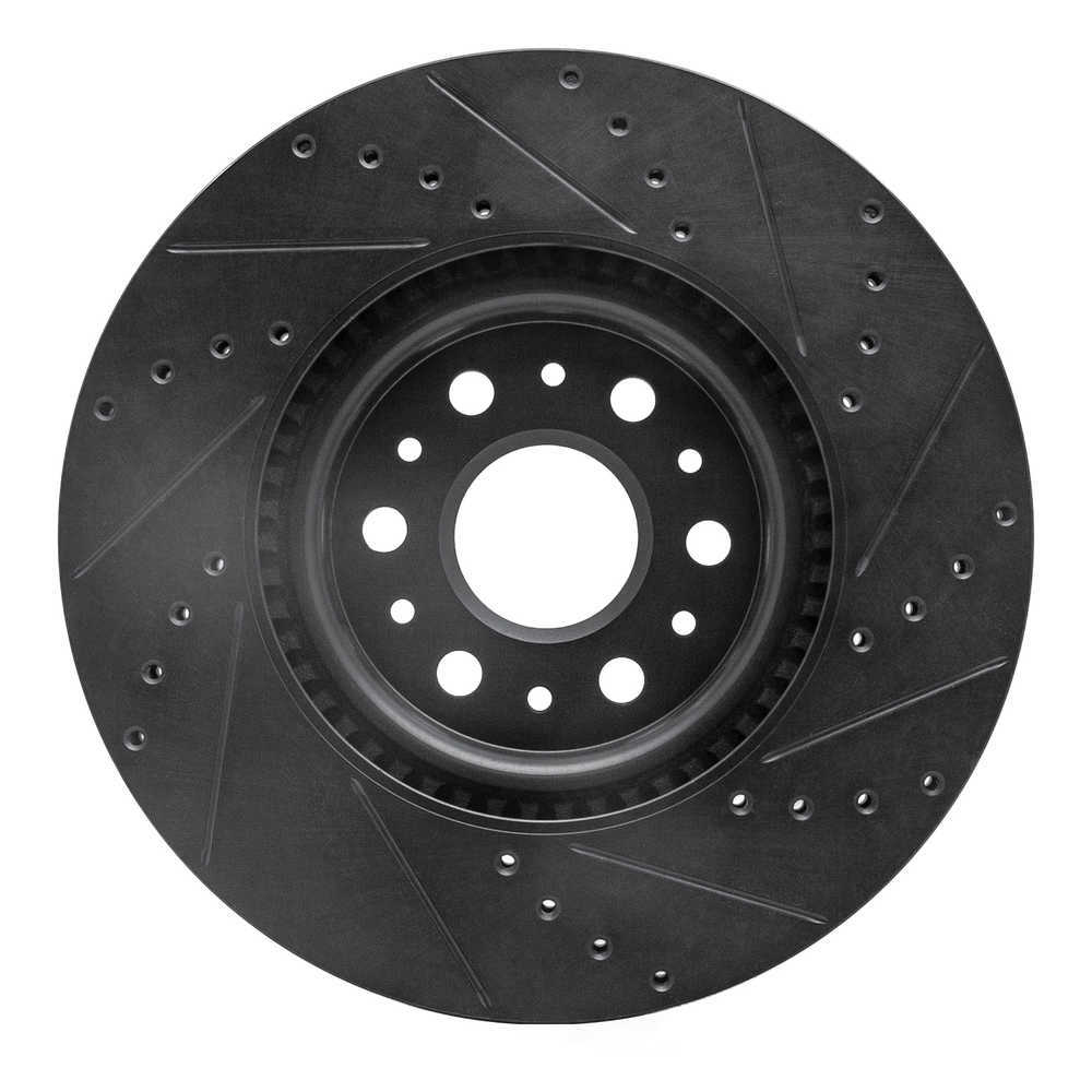 Dynamic Friction Company 633-46047L DFC Brake Rotor - Drilled And Slotted - Black