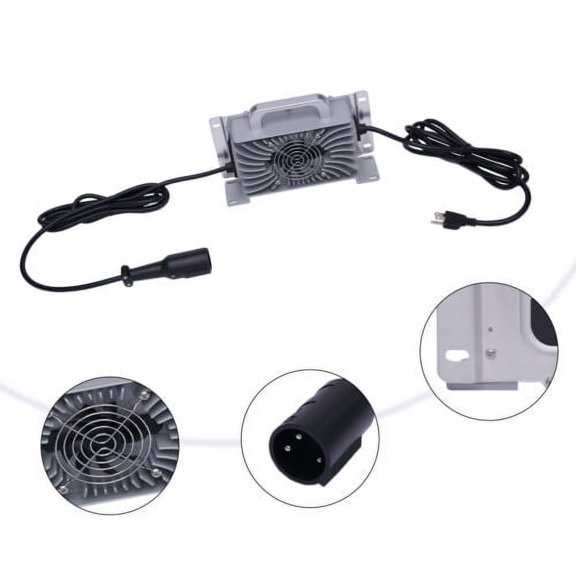 48V 900W Golf Cart Battery Charger & 3 Pin Connector Plug for Club Car Golf Cart