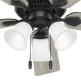 thumbnail image 4 of Hunter 52 inch Indoor Ceiling Fan with LED Lights - Black Ceiling Fan with Pull Chain, For Bedroom, Living Room, or Kitchen, Standard Mount, No Remote, 5 Blades - Swanson 51737, Matte Black, 4 of 15