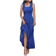 thumbnail image 2 of Birdeem Womens Sleeveless Extra Long Solid Shoulder Strap Dot Tank Top A-Line Hem Layered Dress, 2 of 7