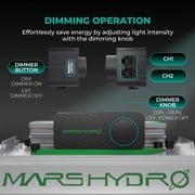 Mars Hydro TSW 2000 Dimmable LED Grow Light 300W Full Spectrum DLC Certified, 4x4ft for Grow Tent Kits, High Efficacy for Seed to Bloom