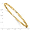 thumbnail image 3 of Diamond2Deal 14k Yellow Gold 3mm Satin Finish Diamond-Cut Twist Slip-on Bangle Bracelet for Women 8", 3 of 5