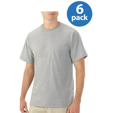 - Fruit of the Loom Platinum Eversoft Men‘ s Short Sleeve Crew Pocket T-Shirt, up to Size 4XL