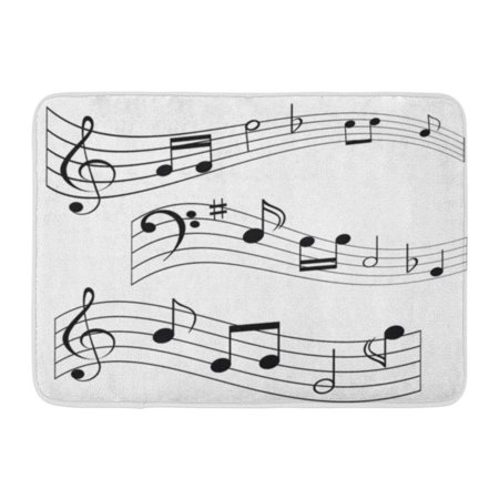 KDAGR Clef Musical Notes on Music Sheet Bass Graphic Bassclef Crotchets Doormat Floor Rug Bath Mat 23.6x15.7 inch