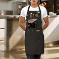 thumbnail image 3 of Kitchen 2 Pack Bib Apron - Adjustable with 2 Pockets Featuring Unique Restaurant Interior Design with Wooden Table & Hanging Lights Perfect for Cooking & Chef Use for Men & Women, 3 of 5