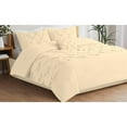 thumbnail image 3 of 3 Piece New Half Pinch Pleated Pattern Comforter Set, 800 TC, 100% Egyptian Cotton, Twin/Twin XL Size Ivory Solid, 3 of 6