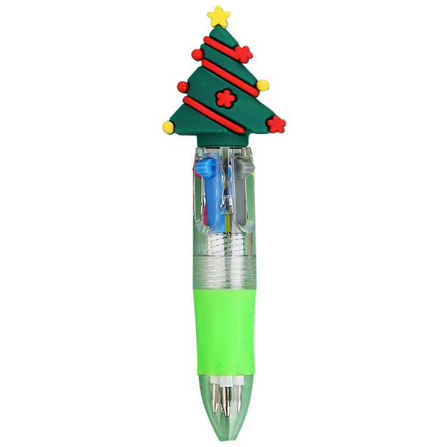 TIELUTT Four Kinds of Christmas Pens Can Replace the Writing Color Ballpoint Pen Cartoon Snowman Fine Ballpoint Pens Color Ballpoint Pen Misprint Ink Pens Clip Click Inc Pens Calligraphy Pens for Beg