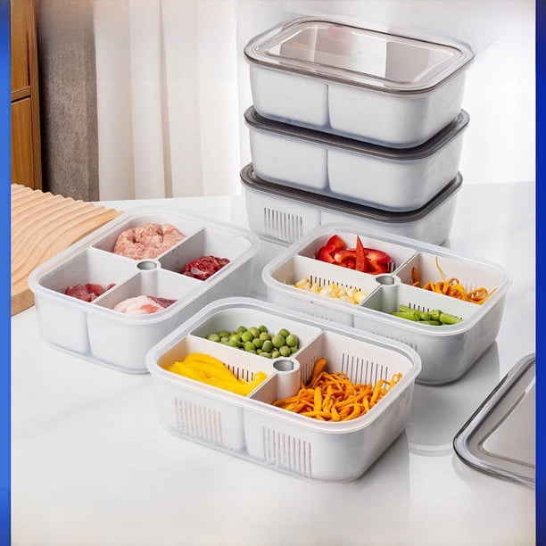 Caja de almacenamiento de refrigerador de clasificación, subequipo de carne congelada de vegetales, caja de vegetales, caja de conservación de alimentos frescos, caja de congelador, horno microondas