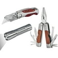 Sheffield 3Piece Tool Set, Gift Box, Knife, Multitool, and Flashlight