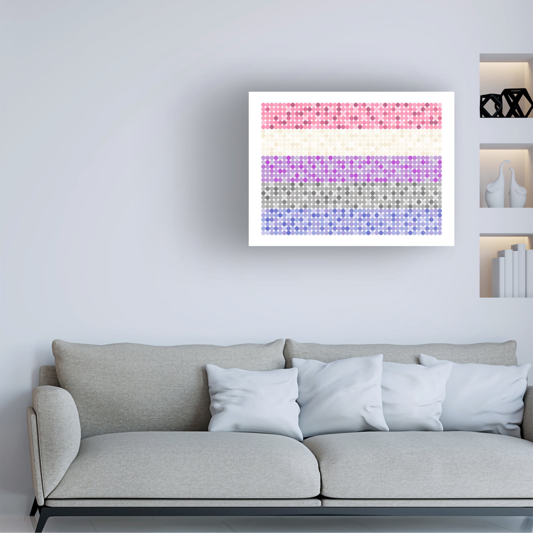 Canvas Wall Art - Tom Quartermaine 'Abstract Circle Gender Fluid Pride Flag' Wall Art for Living Room, Bedroom, or Office Décor by Trademark Fine Art - 24 x 18 Inches