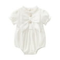 thumbnail image 2 of Bovxnpu Baby Girl Bodysuit, Infant Baby Cotton Bodysuits, Baby Solid Color Cotton Baby Short Sleeve Round Neck Jumpsuit 3 Months, 2 of 3