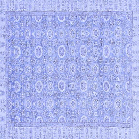 Ahgly Company Indoor Square Abstract Blue Modern Area Rugs, 3' Square