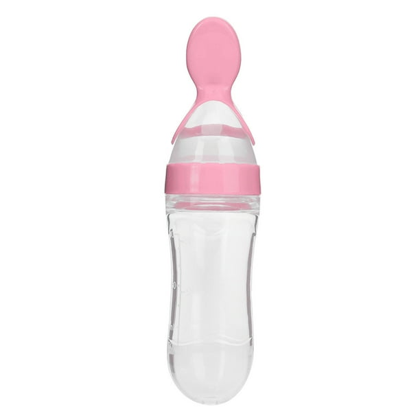 Biberón, biberón de silicona de 90ml para bebé, cuchara para bebé, biberón de alimentación probado y confiable